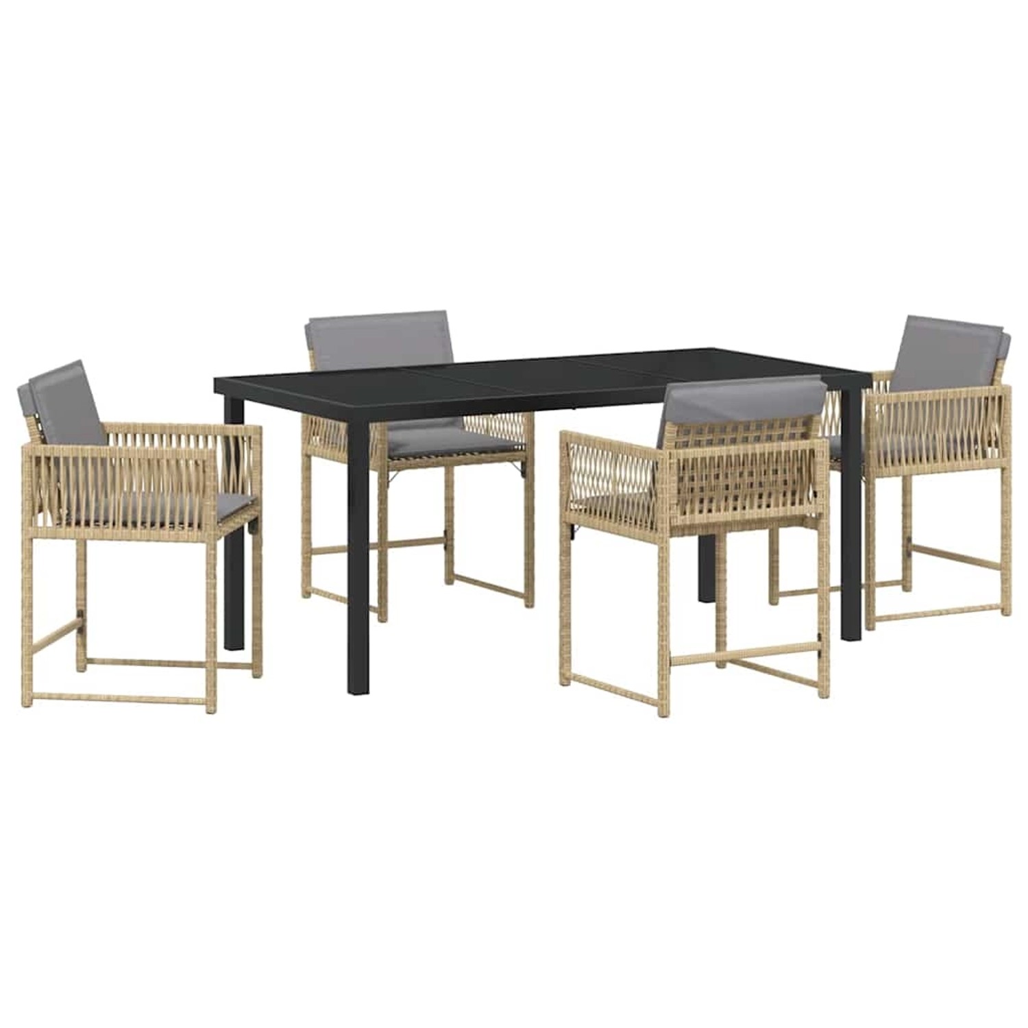 vidaXL Garten Essgruppe 5-Tlg Beige Poly Rattan 3380767 günstig online kaufen