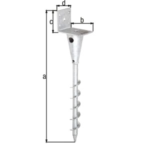 Feuerverzinkter Alberts L-Pfostenträger 470 mm für Vierkantholzpfosten.