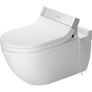 Weißes Duravit Wand-WC Starck 3, 62 cm, Tiefspüler mit Durafix Befestigung.
