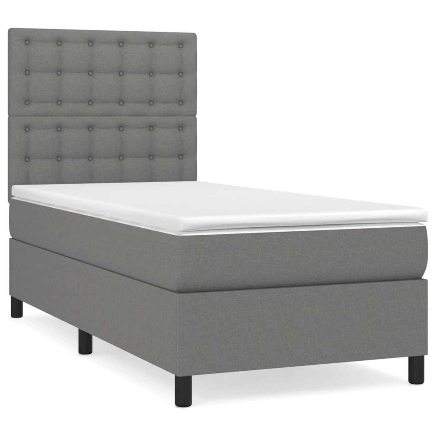 vidaXL Boxspringbett mit Matratze Dunkelgrau 90x190 cm Stoff 3142058 günstig online kaufen