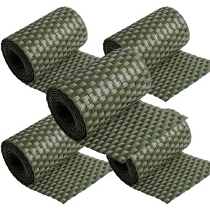5 Rollen NYVI Polyrattan Sichtschutzstreifen, 255x19 cm, Grün, für Zaunbau & Sichtschutz.