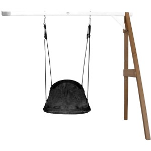 Axi Nestschaukel Roxy, braun-weiß, mit Holzgestell. Ideal für Rutschen & Schaukeln im Garten.