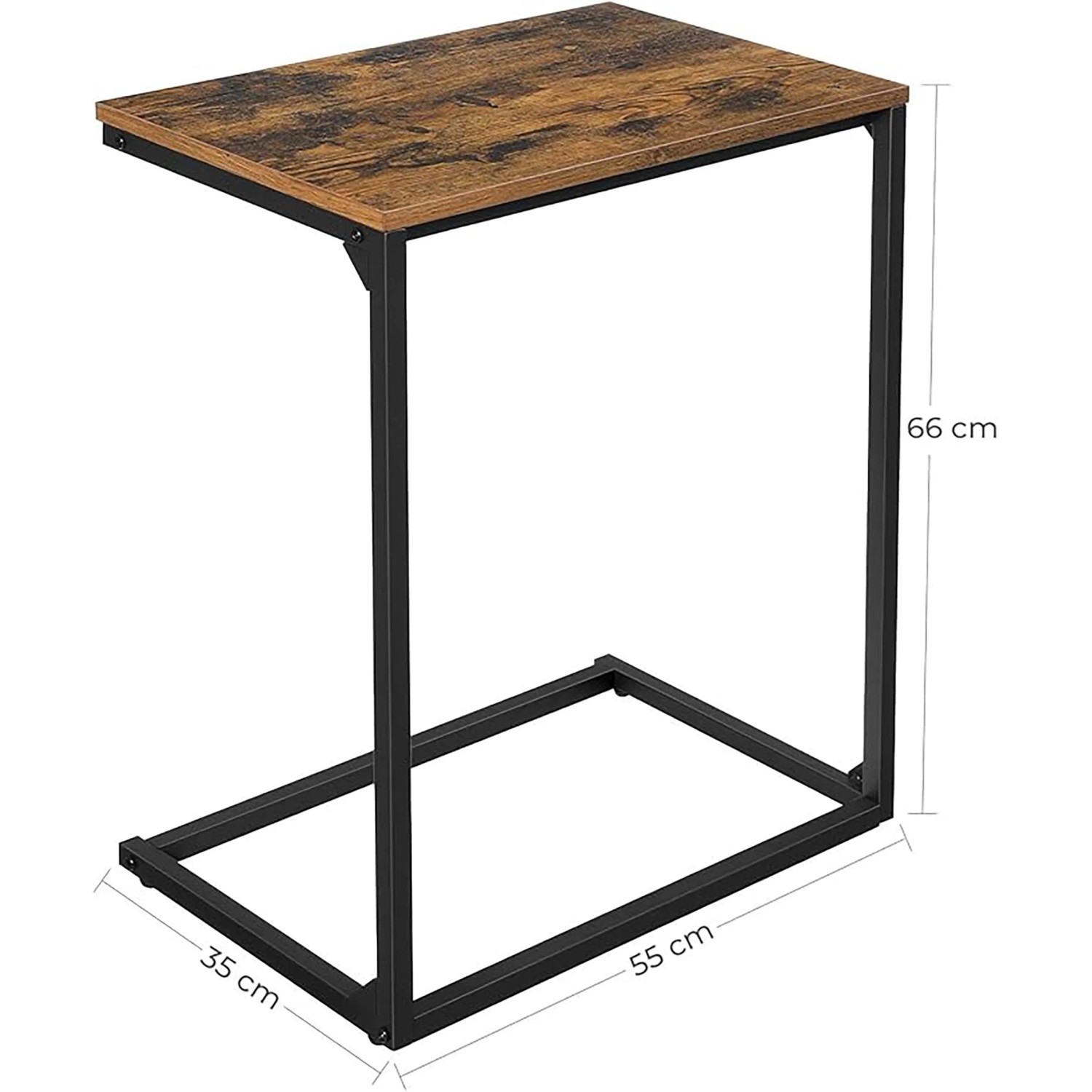 Songmics Couchtisch Barnet in Braun-Schwarz, platzsparender Beistelltisch mit Vintage-Oberfläche.