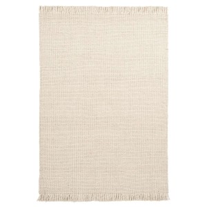 MeGusta Kurzflor Teppich Clara, 120x170 cm, creme, aus Wolle und Viskose.