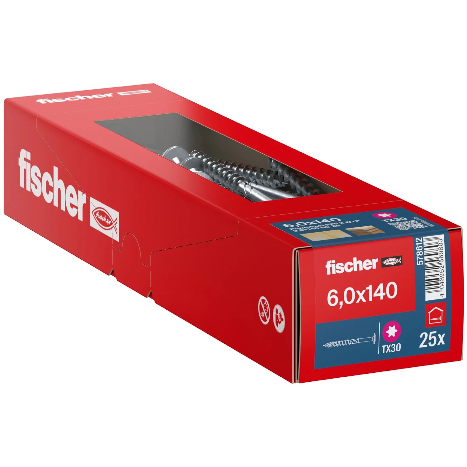 Fischer Holzbauschraube PowerFast II Tellerkopf Ø 6 x 140 mm 25 Stk
