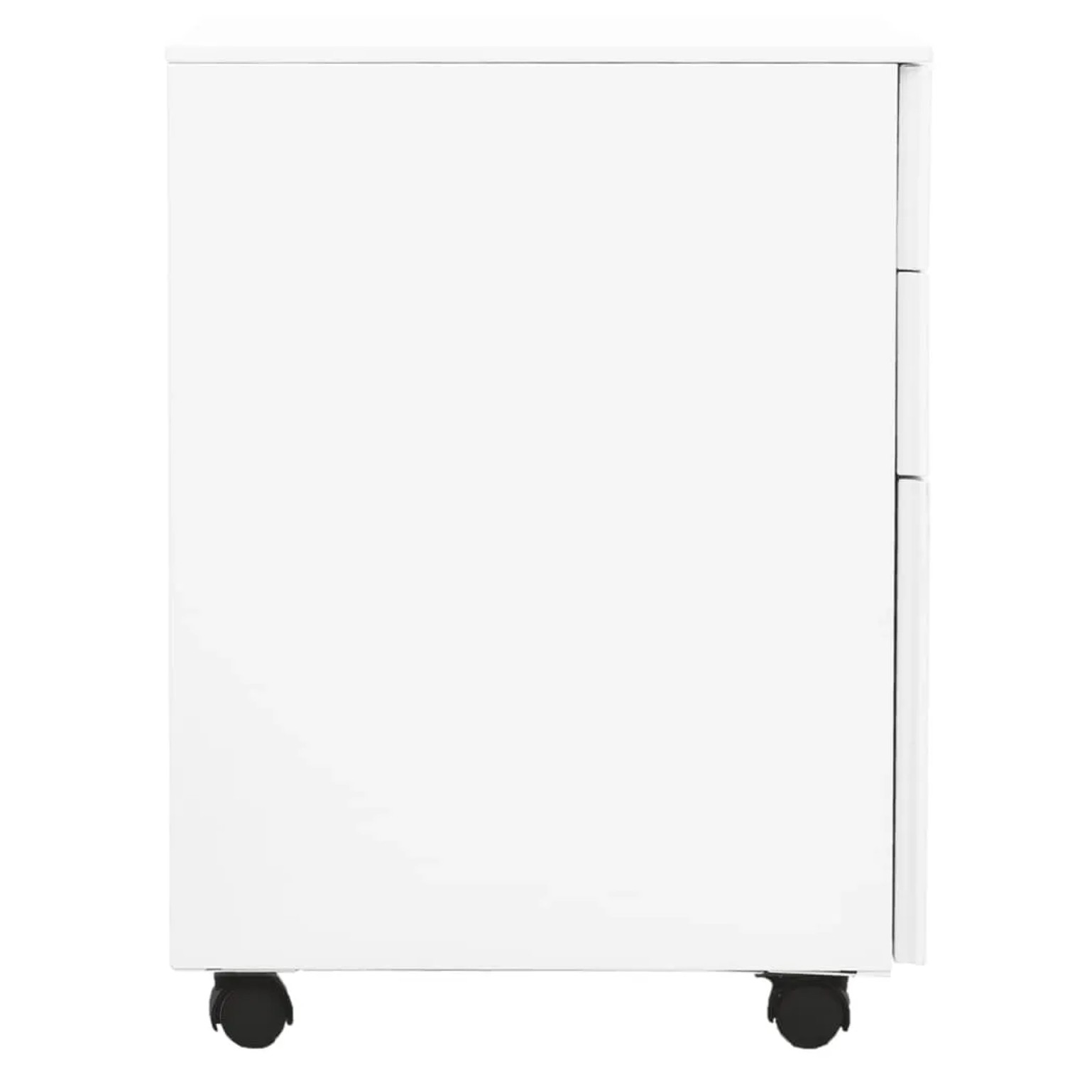 Weißer vidaXL Aktenschrank mit Rollen, 3 Schubladen, Stahl, 39x45x60 cm.