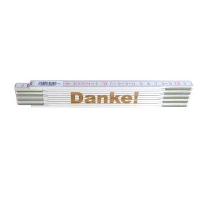 Stabila Zollstock 2m mit Lasergravur "Danke" als Geschenkidee.