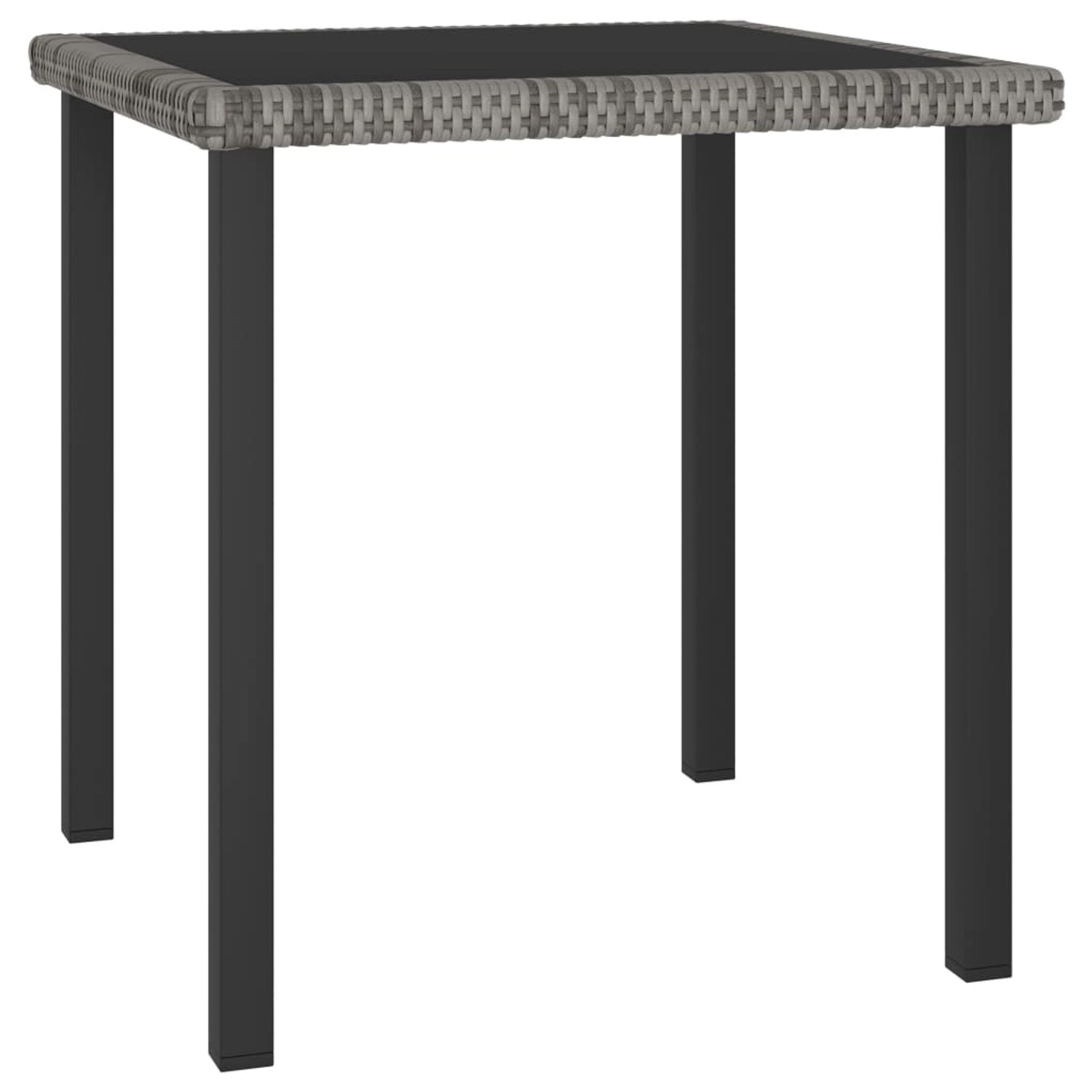 vidaXL Garten-Esstisch Grau 70x70x73 cm Poly Rattan 315117 günstig online kaufen