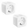 Zwei weiße Philips WiZ Smart Plugs Type-F. Smarte Steckdosen für Fernsteuerung, Automation & Matter.