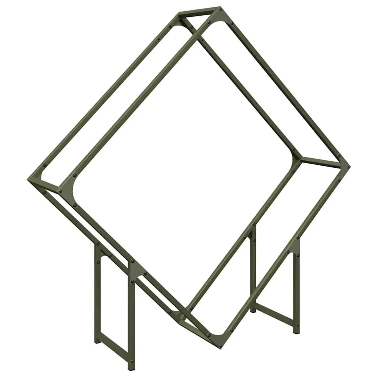 vidaXL Brennholzregal Olivgrün 100x25x100 cm Kaltgewalzter Stahl 864290
