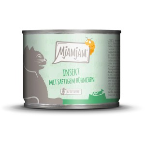 Mjamjam Katzen-Nassfutter Insekt mit Hühnchen, getreidefrei, 200g Dose.