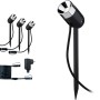 Paulmann Plug & Shine Starter-Set mit 3 LED-Gartenstrahlern, Erdspießen, Trafo und Kabel für Außenbeleuchtung.
