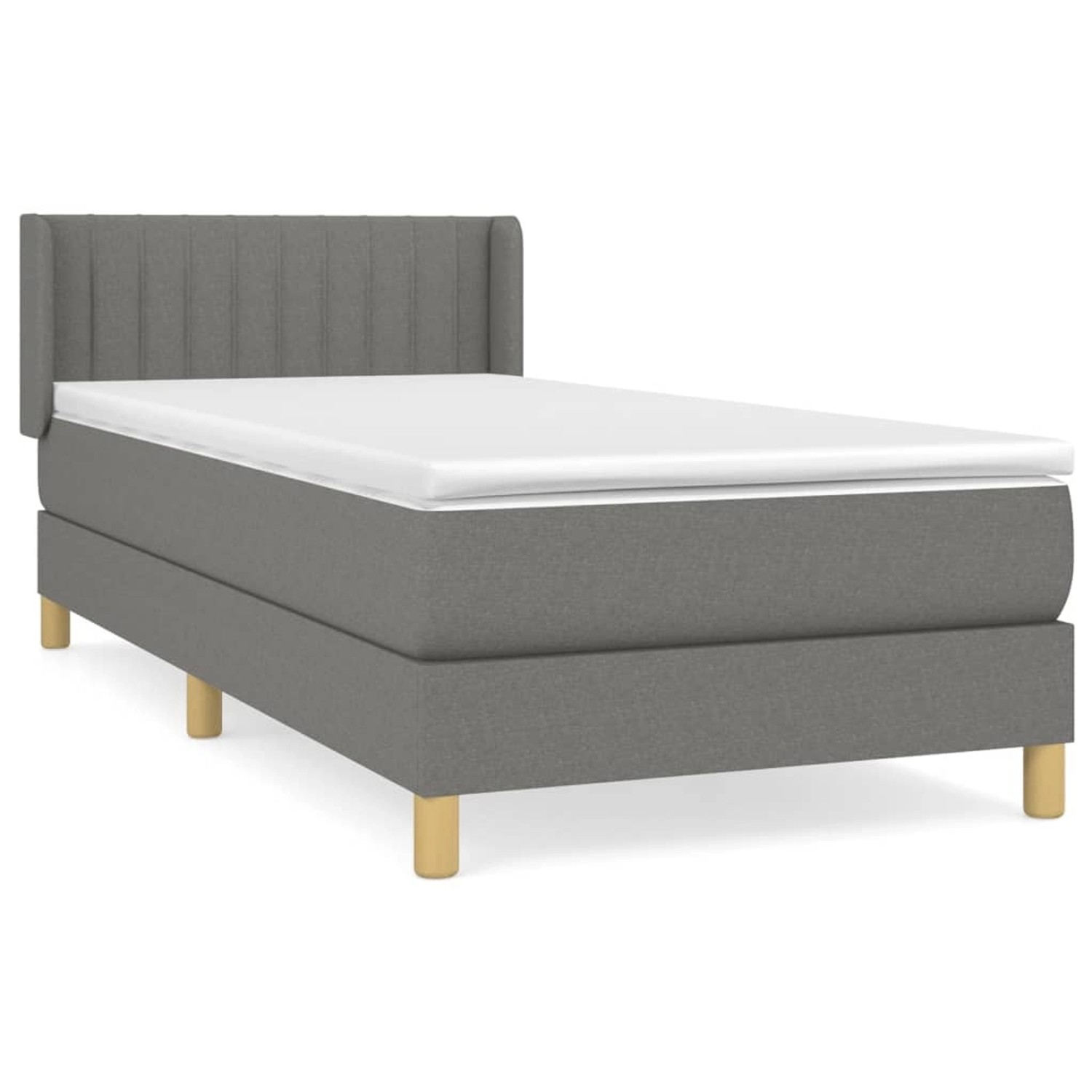 vidaXL Boxspringbett mit Matratze Dunkelgrau 80x200 cm Stoff 3130386 günstig online kaufen