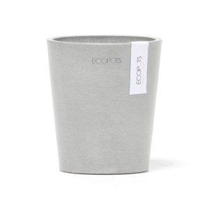 Ecopots Pflanztopf Morinda, weißgrau, 11x12,4cm. Ideal für Innen- und Außenbereich.