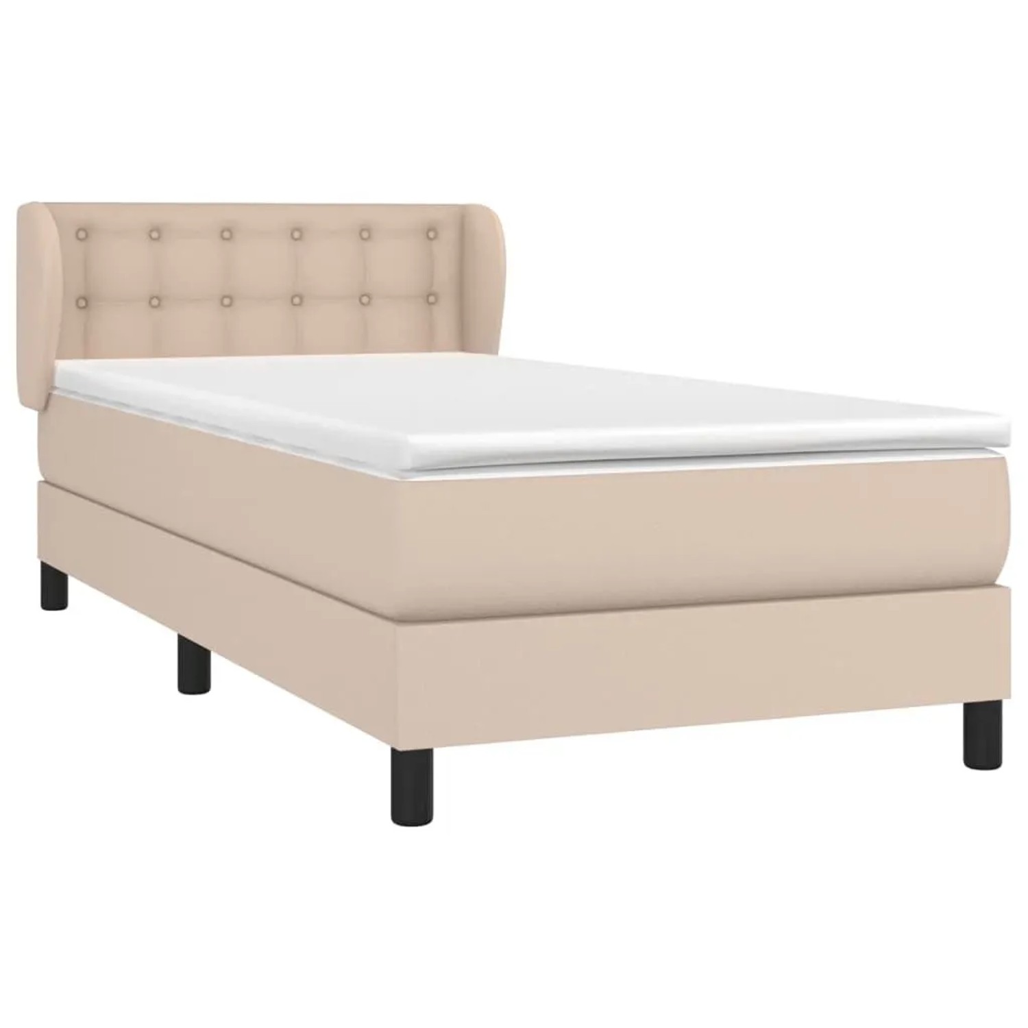 vidaXL Boxspringbett mit Matratze Cappuccino-Braun 90x190cm Kunstleder 3127 günstig online kaufen