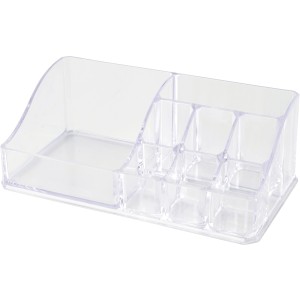 Transparenter Fackelmann Make-Up Organizer aus Kunststoff mit 8 Fächern.