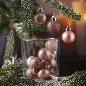 Marelida Christbaumkugel Weihnachtskugel Bruchfest Glänzend Matt Glitzernd Rosa 14 Stk