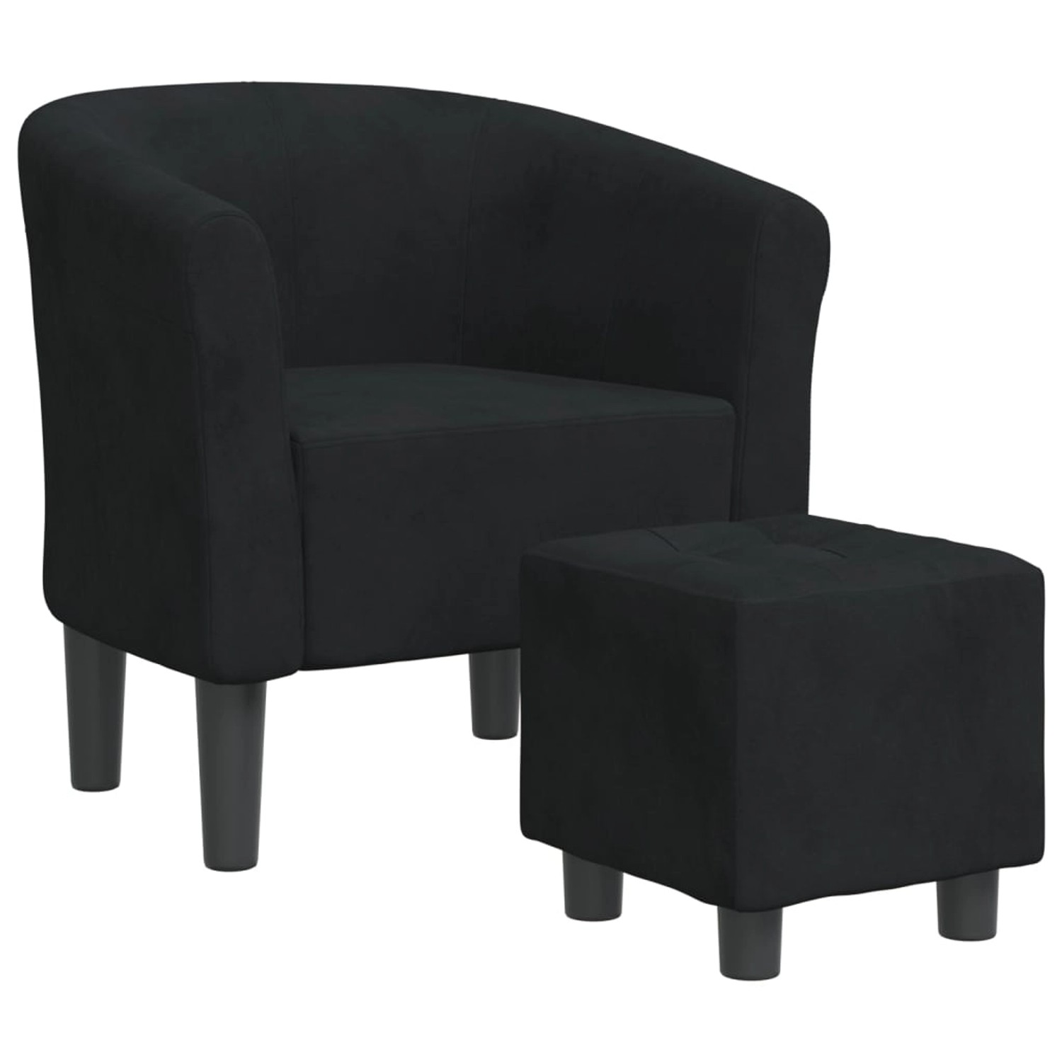 vidaXL Clubsessel mit Fußhocker Schwarz Samt 356451 günstig online kaufen