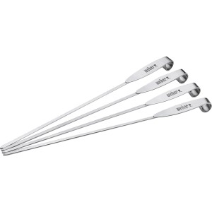 Weber ETCS Spieße-Set, 4 Edelstahl Grillspieße für ETCS Grillrost oder separat.