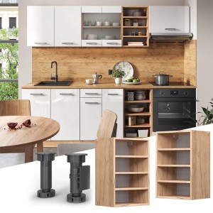 Vicco Hängeschrank R-Line, offener Küchenschrank in Goldkraft Eiche, 40 cm breit.