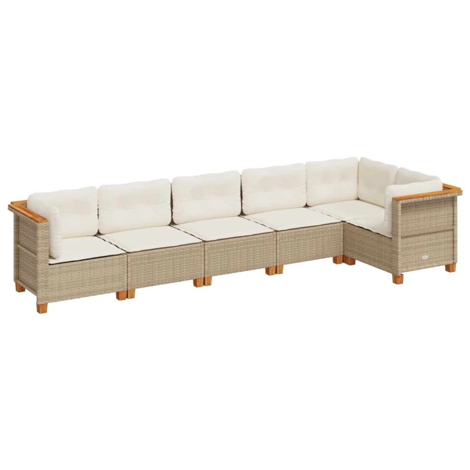 vidaXL 6-Tlg Garten-Sofagarnitur mit Kissen Beige Poly Rattan 3261847 günstig online kaufen