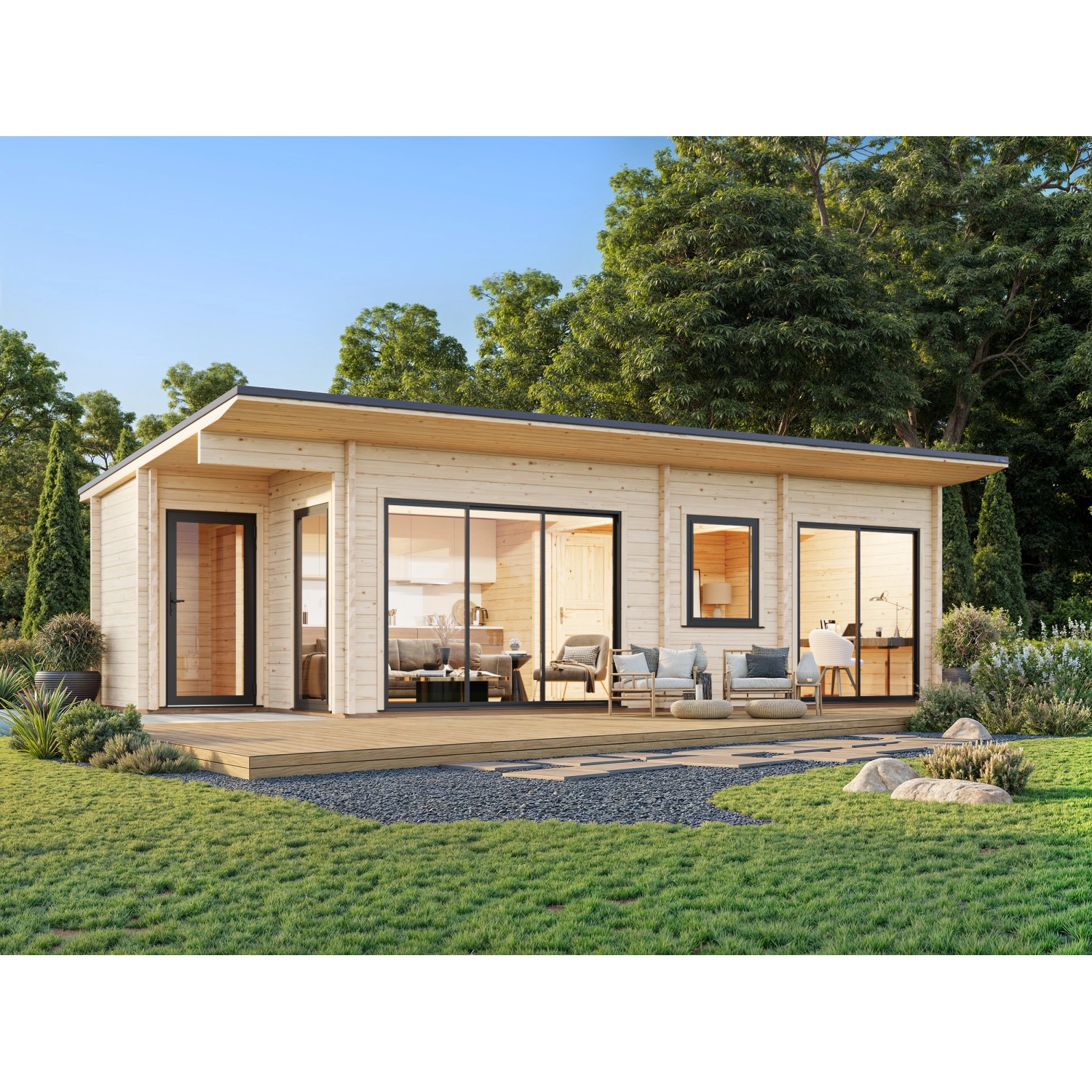 Palmako Ferienhaus Cecilia 890 x 420 cm Naturbelassen FSC® günstig online kaufen