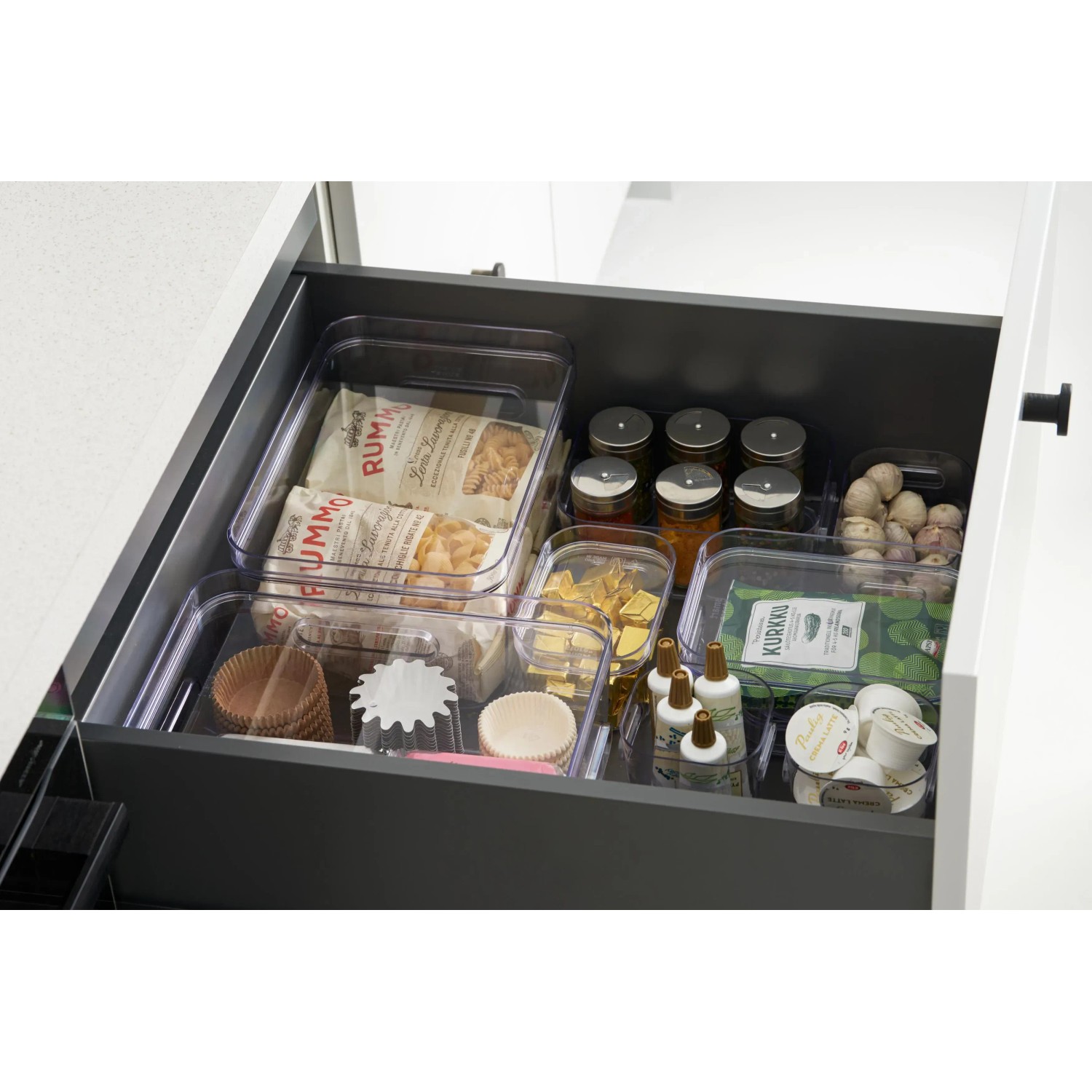 4-teiliges Set Puppenhaus Aufbewahrungsboxen – Lebensmittel-Behälter Im Maßstab 1/6 & 1/12, Transparent