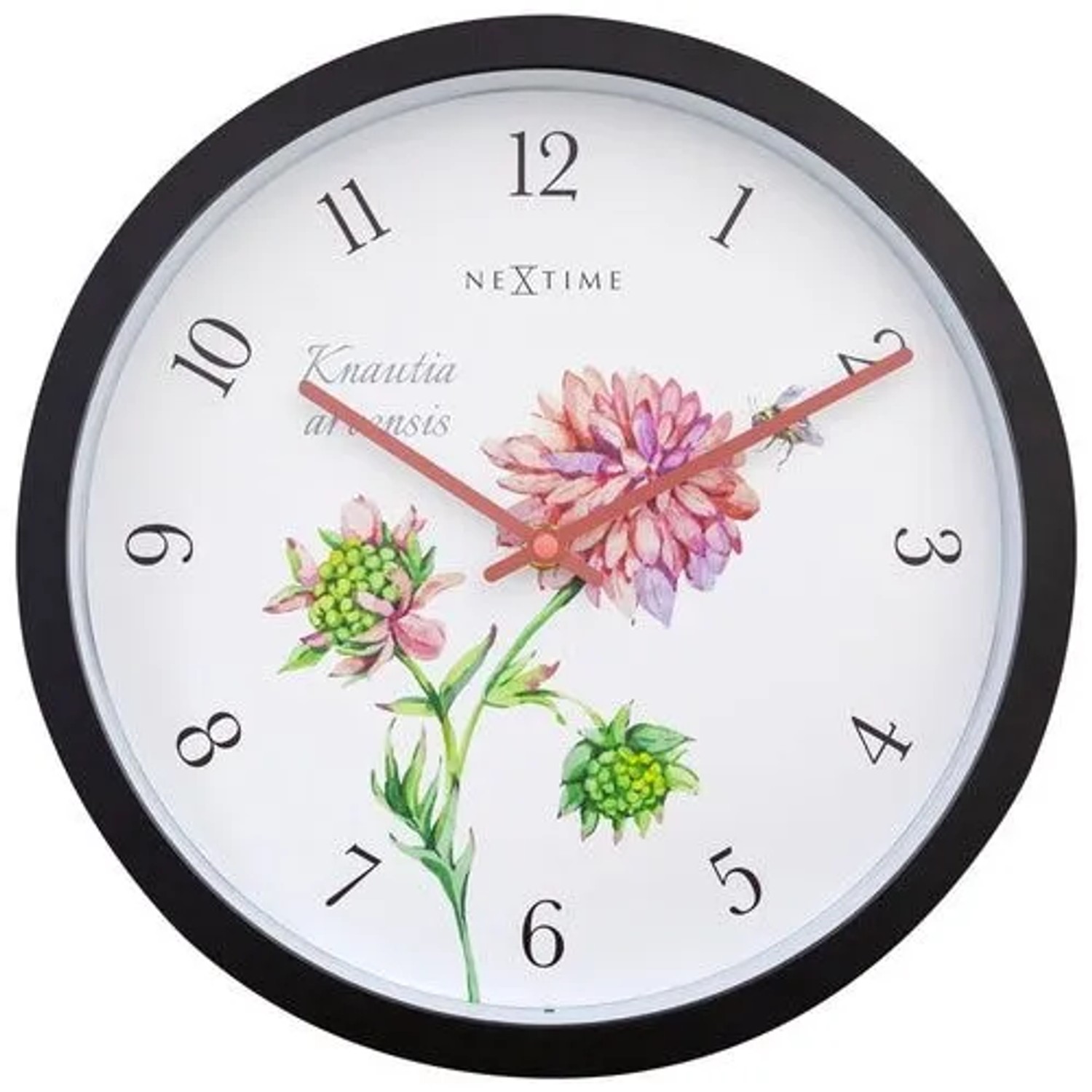 NeXtime Quarzwanduhr 4317 Knautia Schwarz