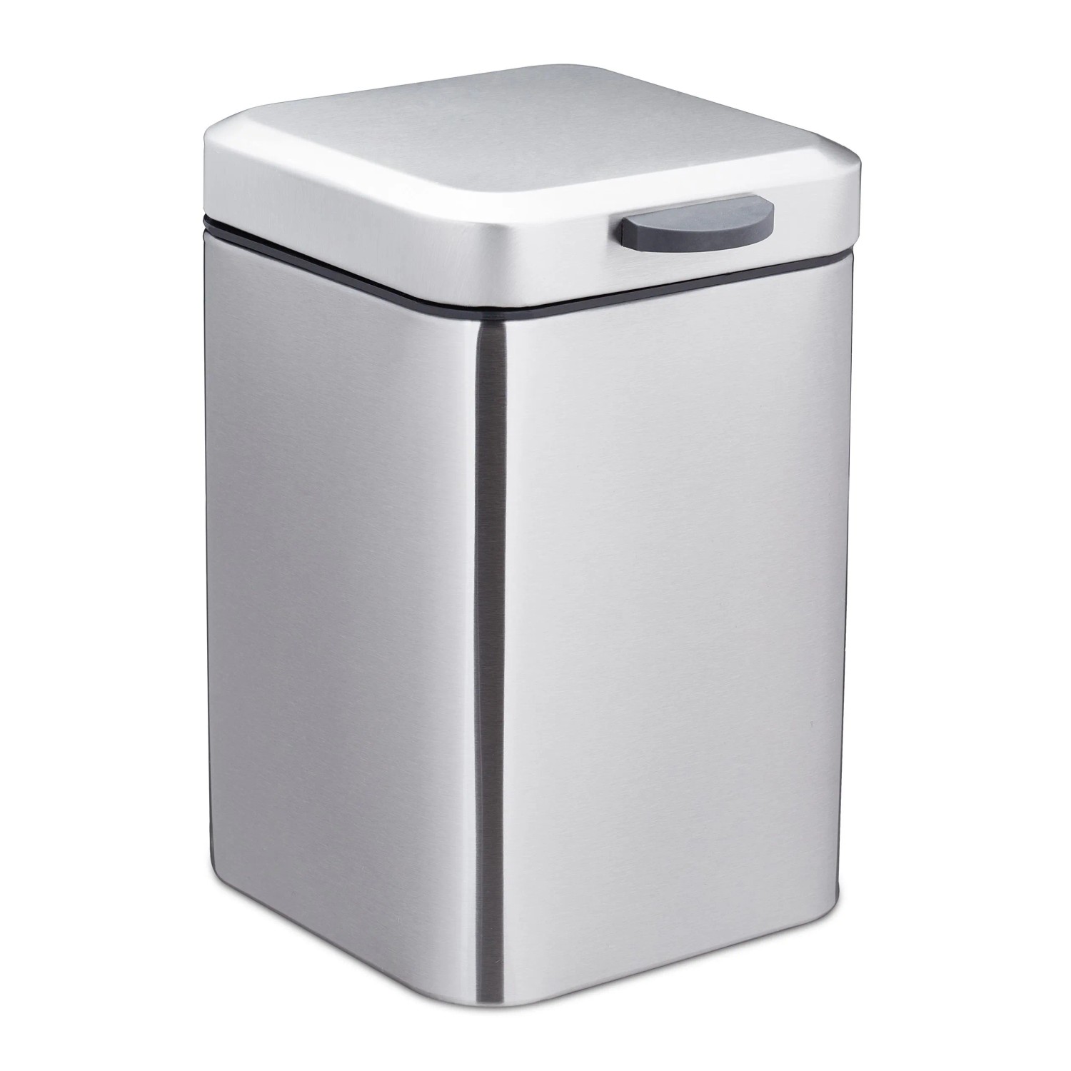 Relaxdays Kosmetikeimer Edelstahl Silber Schwarz Wandmontage Absenkautomatik 3 L 24,5 cm x 16 cm x 23 cm 0,7 kg