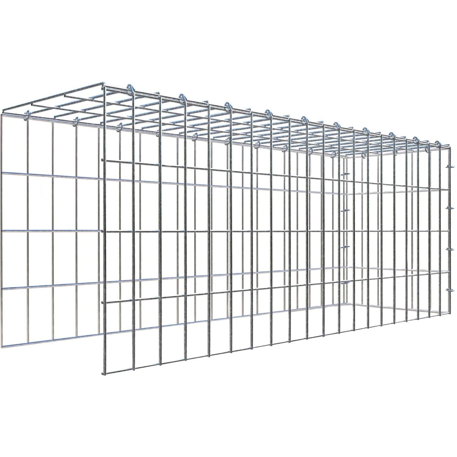 Gabiona C-Ring-Gabione-Anbaukorb Typ 4 40 x 100 x 30 cm Maschenw 5 x 10 cm