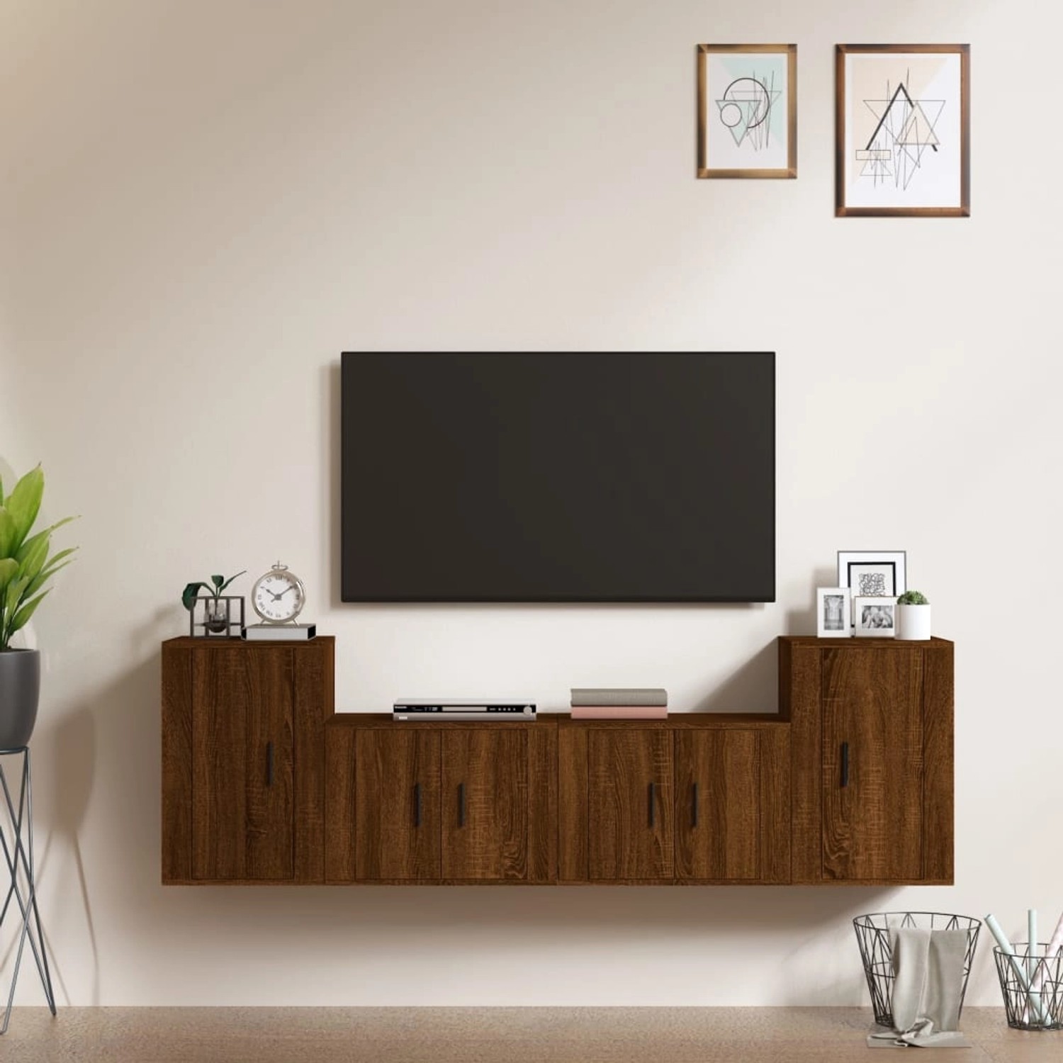 VidaXL 4-tlg. TV-Schrank-Set Braun Eichen-Optik Holzwerkstoff  Modell 15