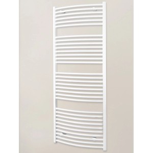 Weißer Schulte Design-Heizkörper Europa mit untenliegendem Anschluss.