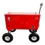 Roter Axi Bollerwagen mit Kühlbox (76 l), Rädern, Griff und Flaschenöffner.