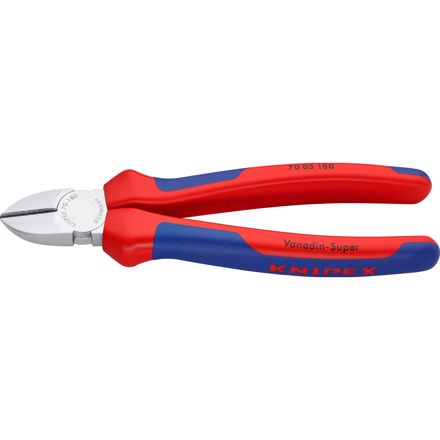 Knipex Seitenschneider verchromt mit Mehrkomponenten-Hüllen 180 mm