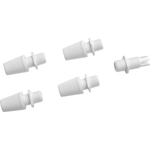 5er-Set Zugentlastungen, Ø 6,5 mm, weiß, für Lampeninstallationen.