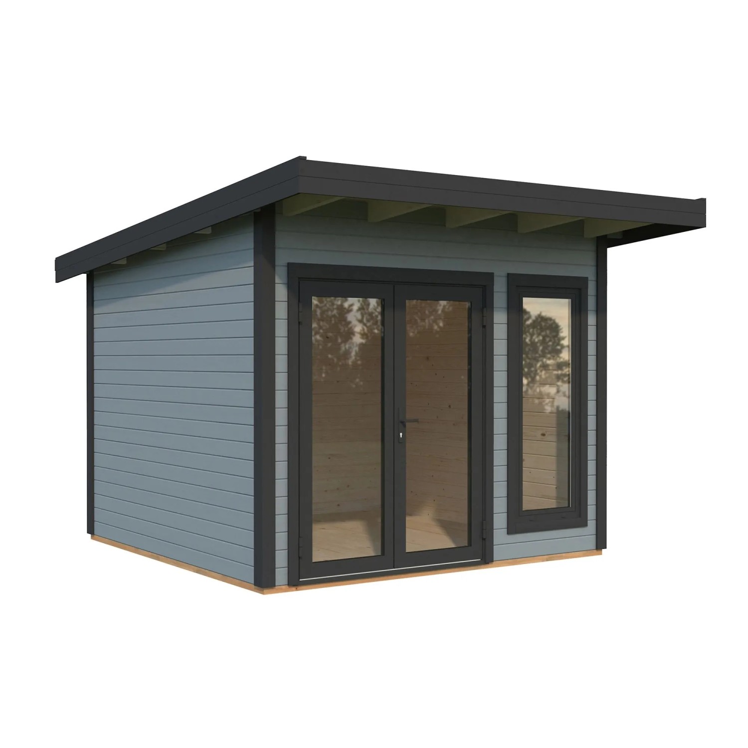 Palmako Holz-Gartenhaus Aurelia Pultdach Lackiert 296 cm x 300 cm 8,4 m²