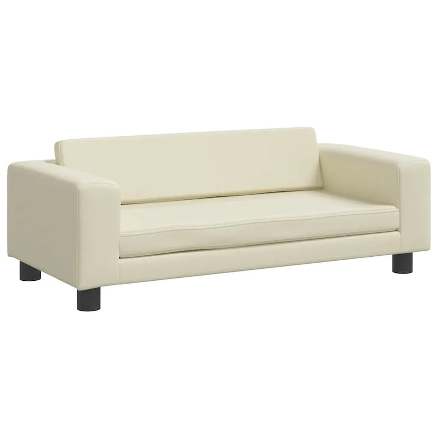 Cremefarbenes vidaXL Hundebett aus Kunstleder, modernes Design für kleine Hunde.