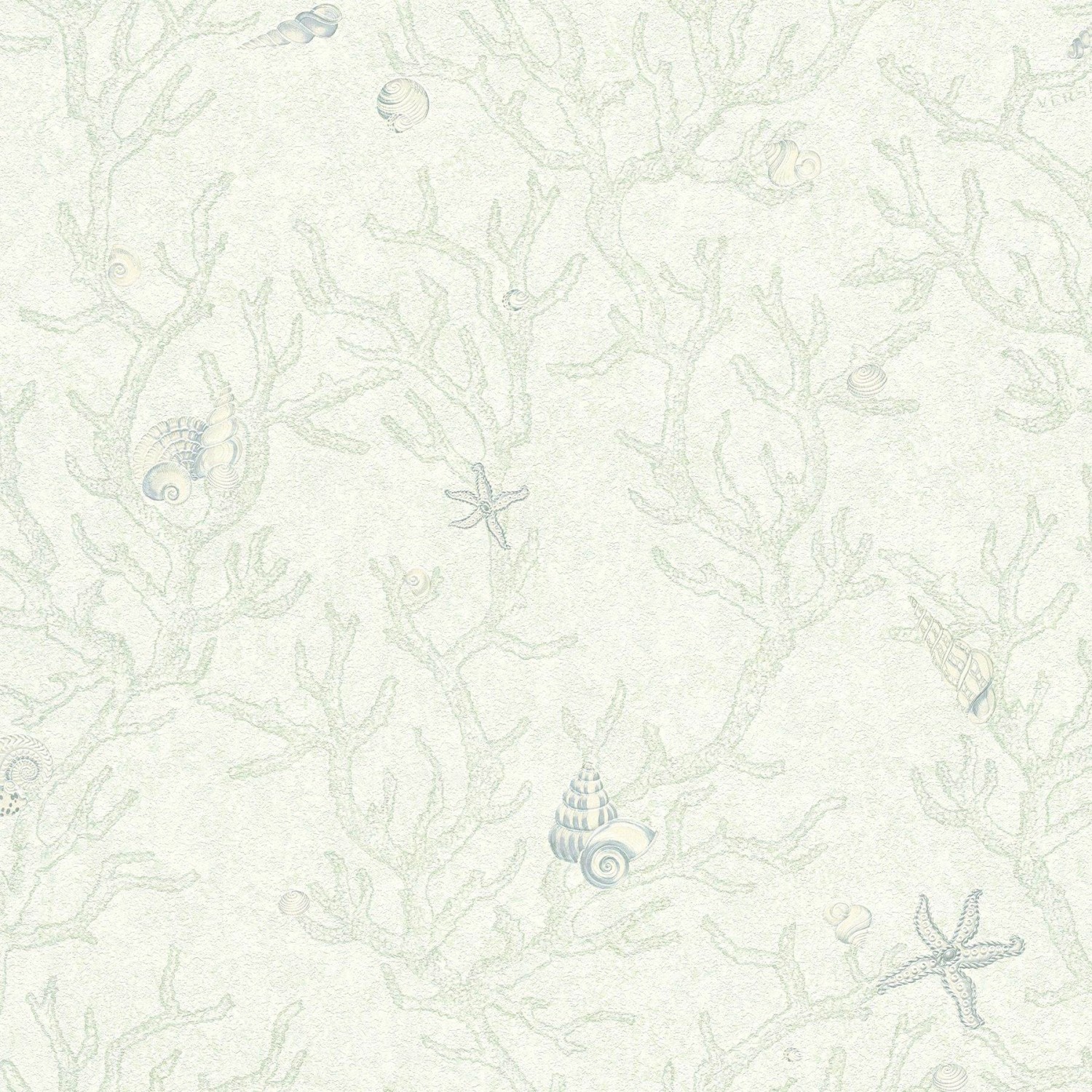 Bricoflor unterwasser Tapete in Hellgrau Vliestapete mit Koralle und Muschel Maritime Vinyl Tapete Ideal für Badezimmer und Schlafzimmer