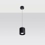 Schwarze Sollux Lighting Hängeleuchte ORbis 1, zylindrisch, für moderne Innenräume.