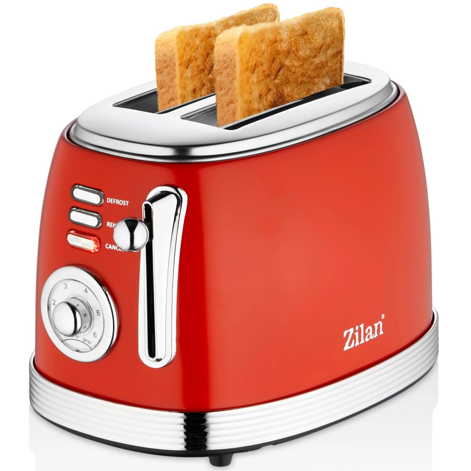 Zilan ZLN-7040 Retro 2 Scheiben Doppelschlitz Toaster 850 Watt