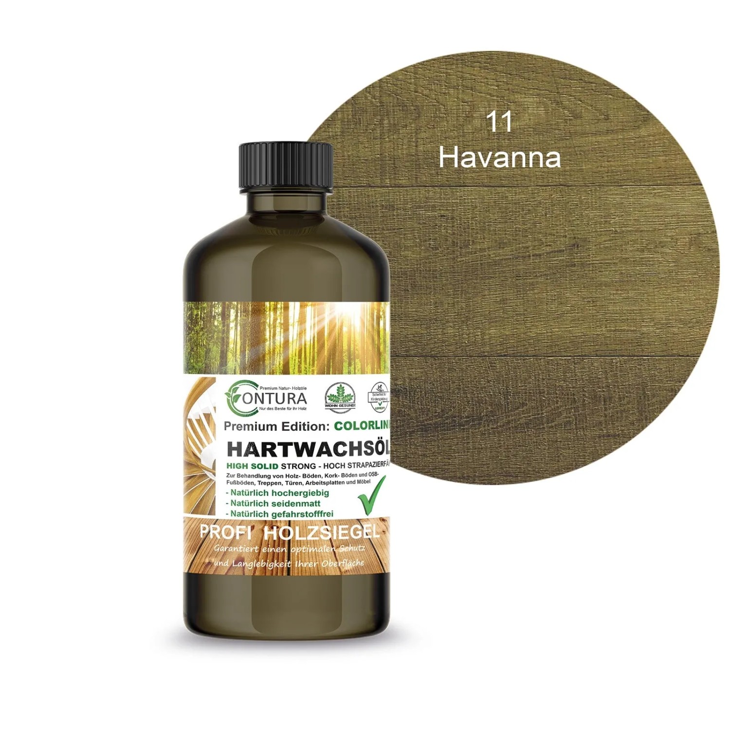 Contura Hartwachsöl Colorline Havanna, 250ml, für Holz, Parkett und Möbel.