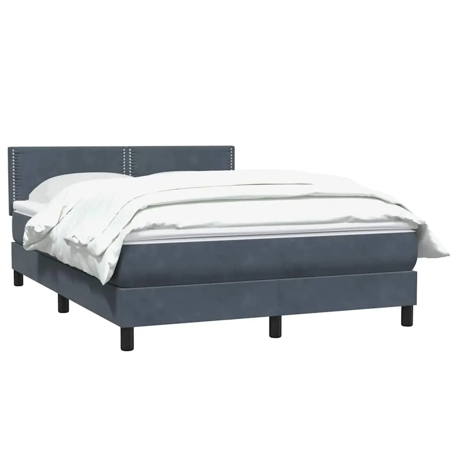 vidaXL Boxspringbett mit Matratze Dunkelgrau 140x220 cm Samt 3316162 günstig online kaufen