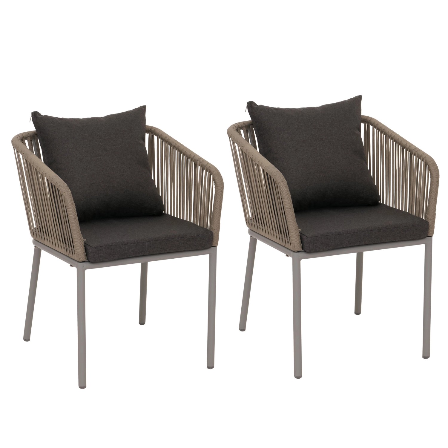 PROREGAL Gartenstuhl 2er-Set 75x55x55cm Sitzhöhe 48cm Wetterfest Aluminium günstig online kaufen