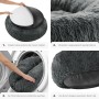 Tectake Hundebett Maja Rund Mit Langem Plüsch Dicke Polsterung Mit Erhöhtem Rand Ø 70 cm 70 x 70 x 22 cm Grau_5