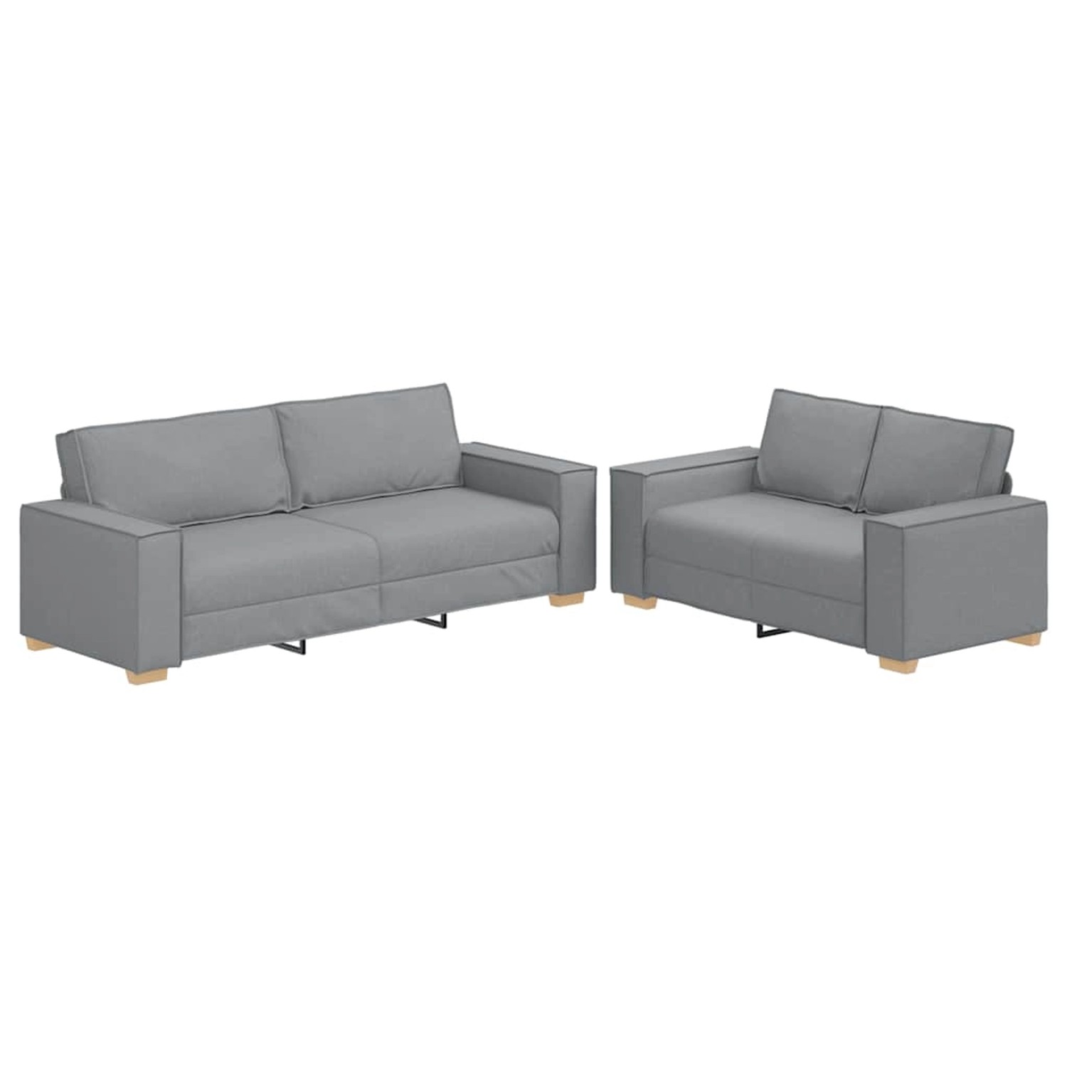 vidaXL 2-Tlg Sofagarnitur mit Kissen Hellgrau Stoff 3324691 günstig online kaufen