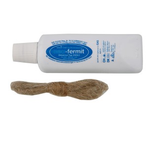 Kirchhoff Gewinde-Dichtungsset, 2-teilig: Dichtpaste und Sanitärhanf zur Gewindeabdichtung.