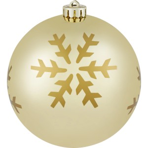 Goldene Weihnachtskugel (Ø 14cm) mit Schneeflocken-Motiv für festliche Dekoration.
