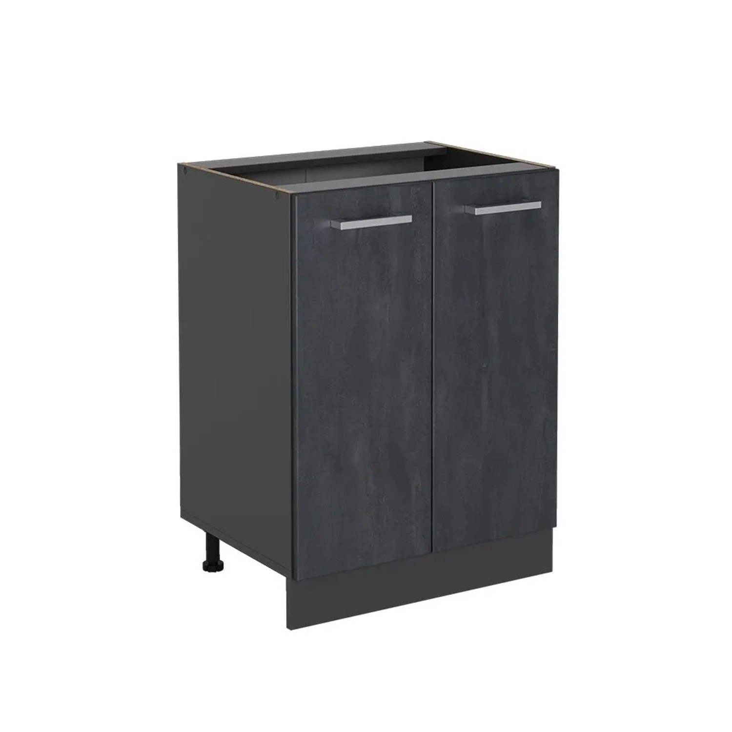 Vicco Küchenunterschrank R-Line Schwarz Beton Anthrazit 60 cm ohne Arbeitsplatte