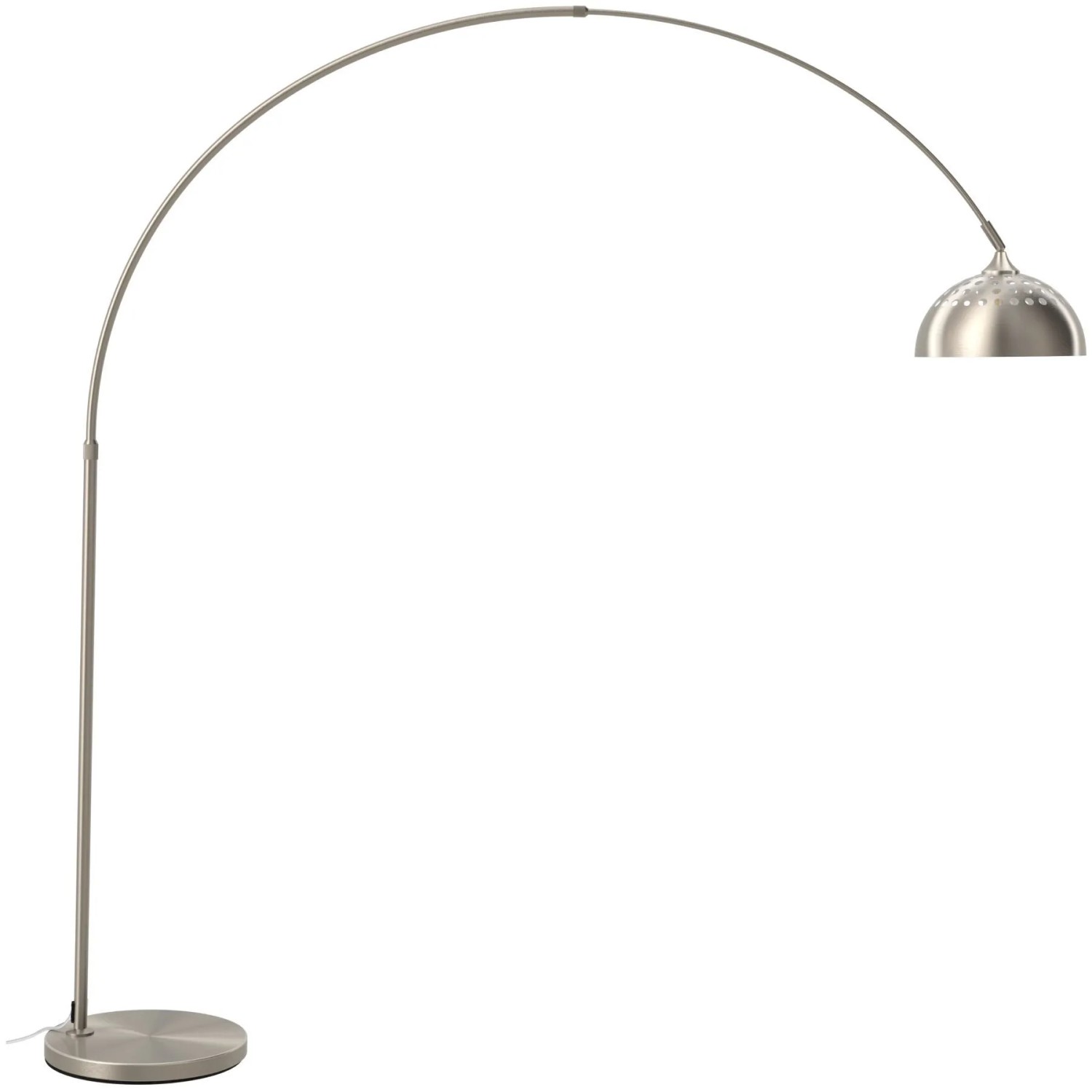 Tectake Bogenleuchte Arcus 70Er Jahre Retro Stil Beschichteter Stahl  60 W  175 x 34 50 x 206 cm Nickel Matt