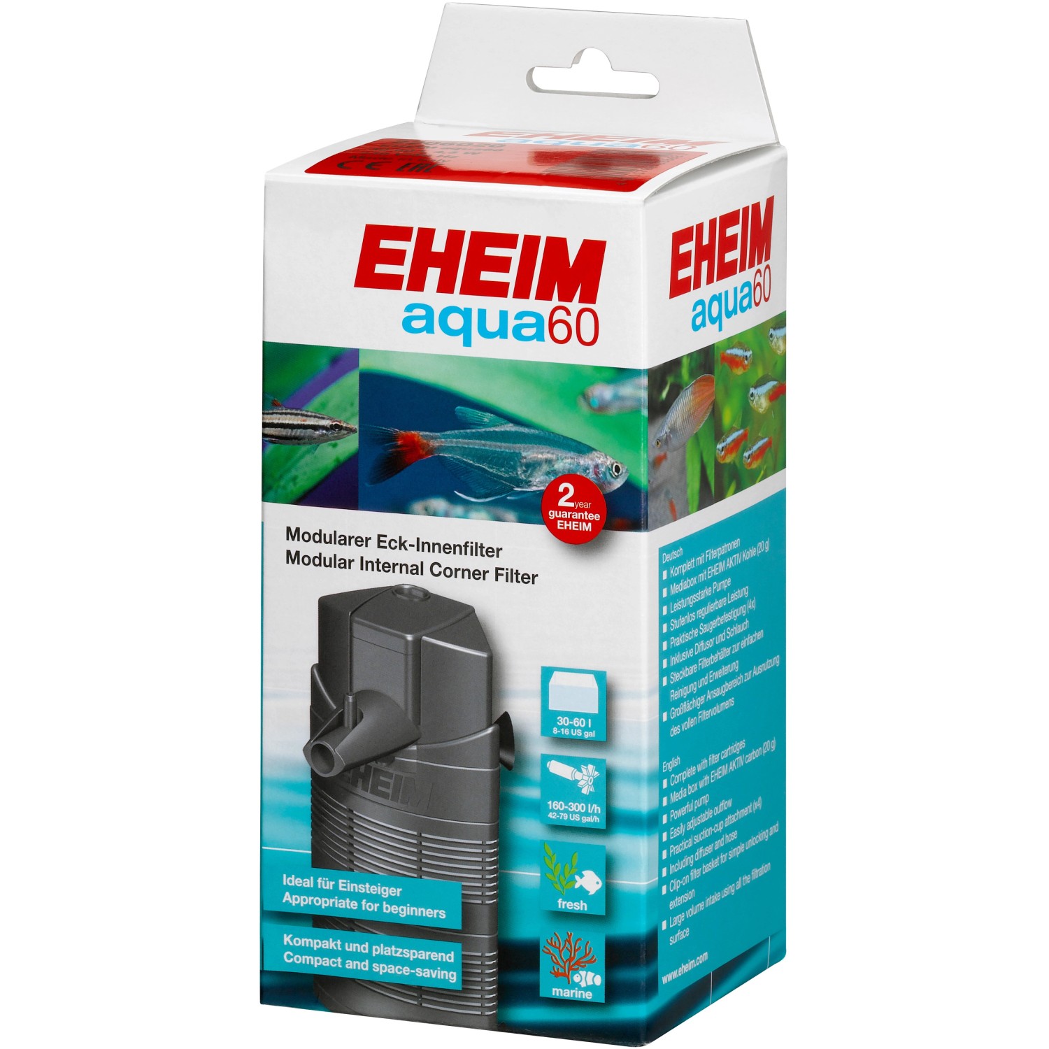 Verstellbare Filterpumpe 300-1000L/h 4-in-1 Aquarium Innenfilter - Pumpe Mit Filter, Belüftung & Regelung (300-1000 L/h) Sauerstoffpumpe Teich Solar